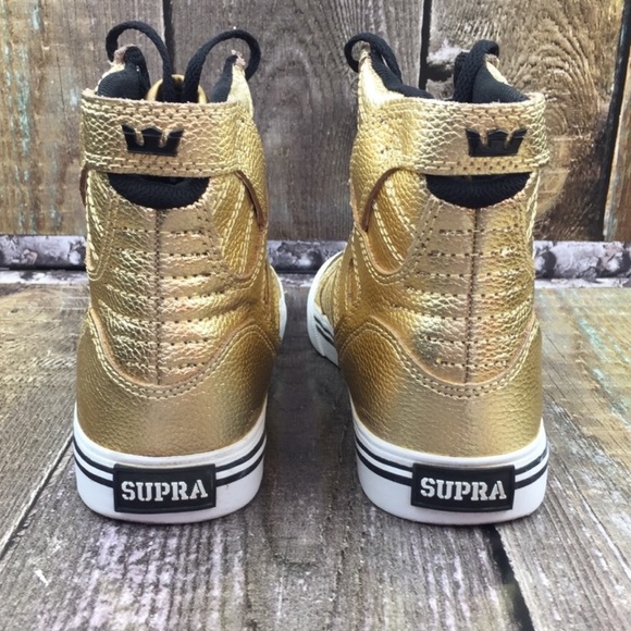 Supra Shoes | Supra Gold Skytop High Top Sneaker | Poshmark